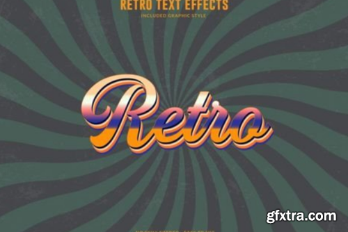 Editable Retro Vector Text Effect