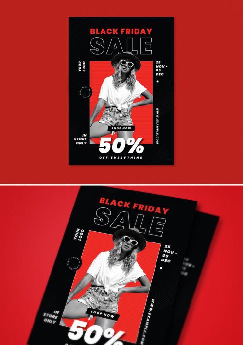 Black Friday Sale Flyer Layout  - 382421633