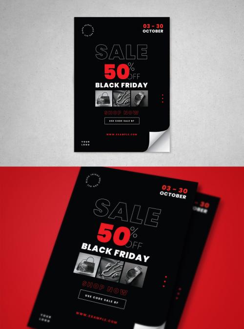 Black Friday Sale Flyer Layout  - 382421667