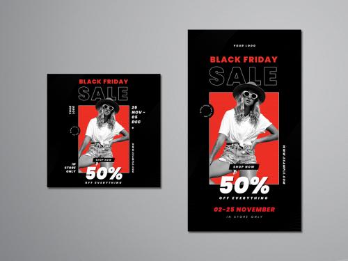Black Friday Sale Social Media Post Layouts  - 382421738