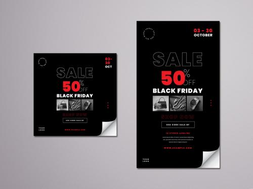 Black Friday Sale Social Media Post Layouts  - 382421815
