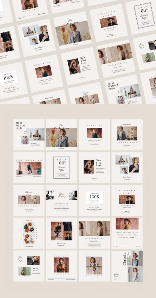 Minimalist Fashion Social Media Post Layouts - 382422024