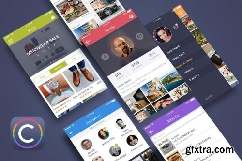 App UI Kit Design Pack 15 12xSKETCH