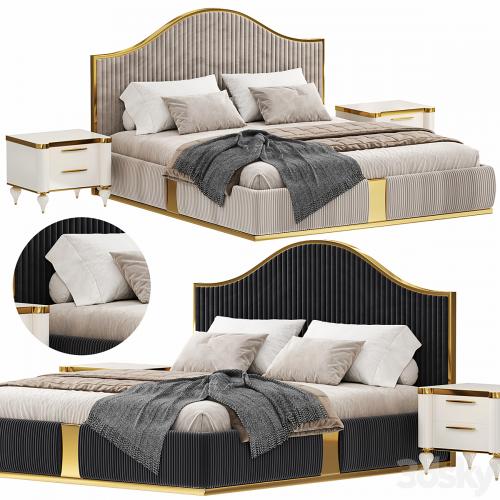 Modern Italian golden luxury bed by Lamoderno