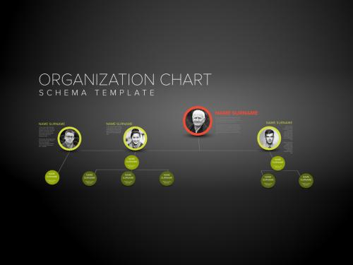 Company Hierarchy Organization Schema Layout with Profiles - 383130648