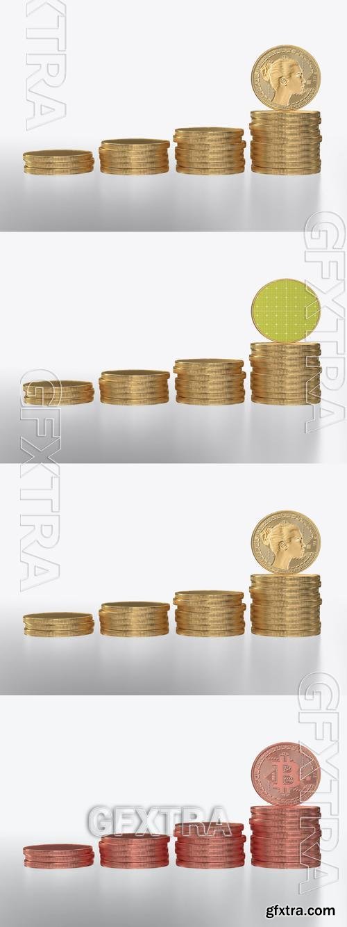 Custom Gold Coin Mockup YQUDXNC