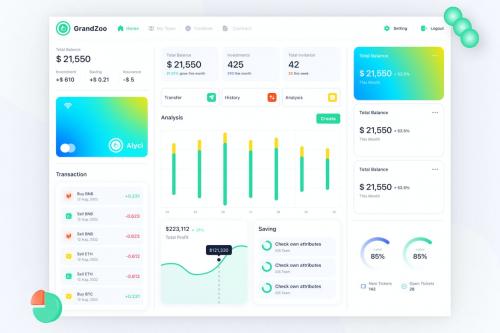 GrandZoo - Bank Dashboard UI Kit