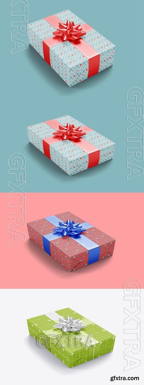 Gift Box Mockup with Bow Mockup XH98WXB