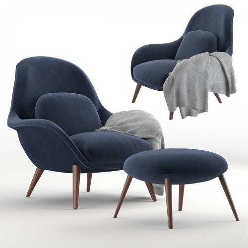 ArmChair Fredericia Swoon Lounge