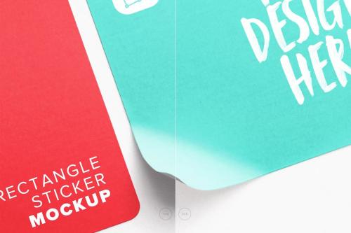 2 Rectangle Stickers Mockup