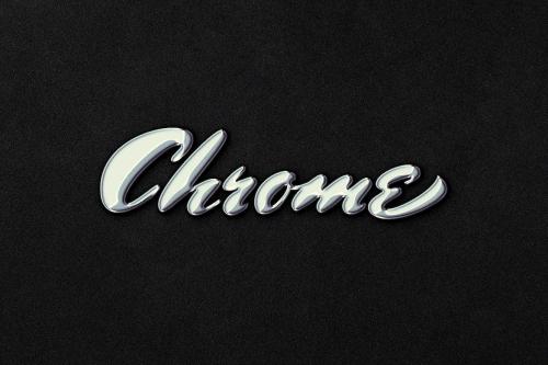 Y2K Original Chrome Logo Mockup