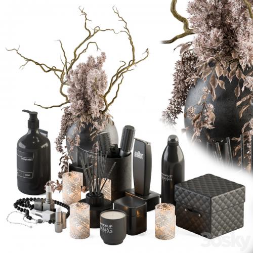 Bathroom accessory Set with Dried Plants Set 21