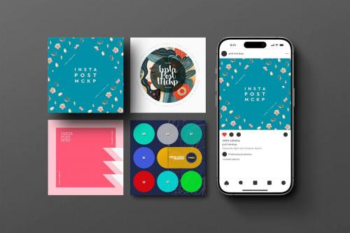 Phone Mockup 15 Pro Social Media Post 1080 x 1080