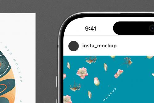 Phone Mockup 15 Pro Social Media Post 1080 x 1080