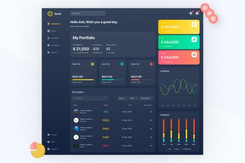 Dash - Finance Dashboard UI Kit