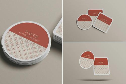 Paper Coaster Mockups