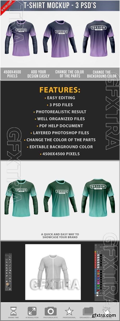 Double Sleeve T-Shirt Mockup PV249BP