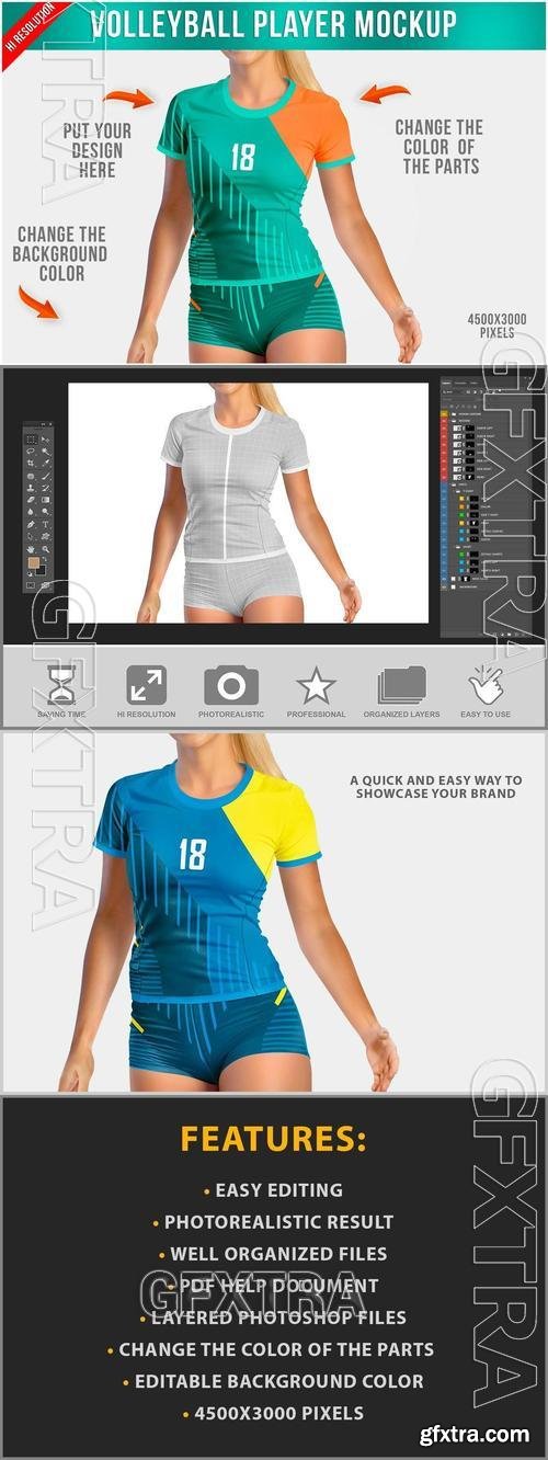 Volleyball Player Mockup KHKAHGJ