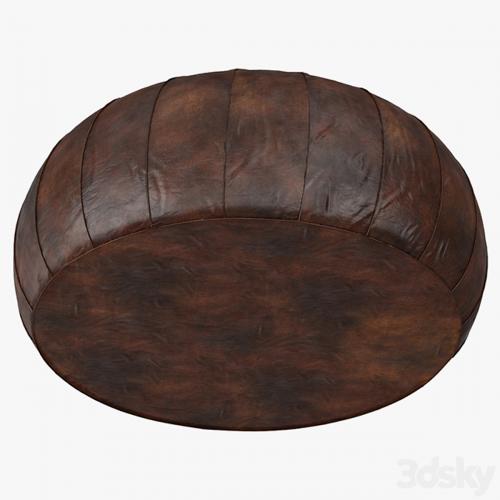 Leather Pouf Ottoman