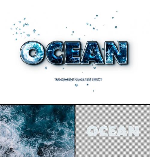 Combined Text and Photo Ocean Effect Mockup - 383354691