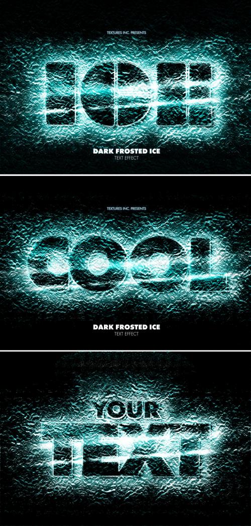 Black Frosted Ice Text Effect Mockup - 383358485