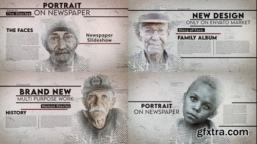 Videohive Portrait on Newspaper 50416035