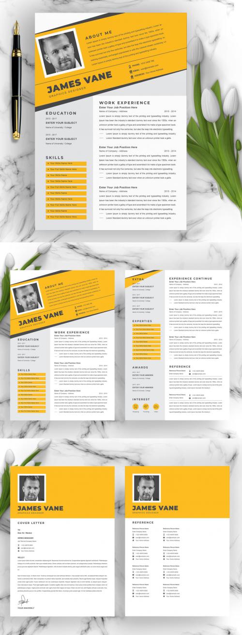 Yellow and Black Resume Layout - 383369657