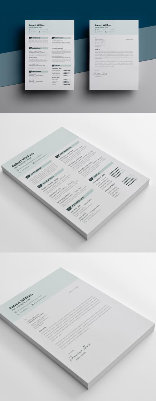 Clean Minimal Resume Layout & Letterhead Design Pack - 383387897