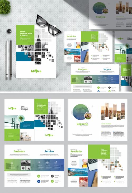 Boxes Style Project Proposal Layout with Green Accent - 383554821