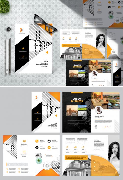 Yellow and Black Business Project Proposal Layout with Triangle - 383555632