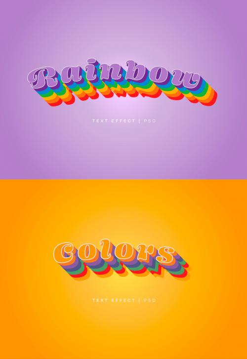 Rainbow Text Effect Mockup - 383931439