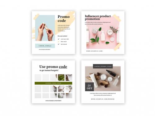 Square Influencer Social Media Layouts for Product Placing - 383934275