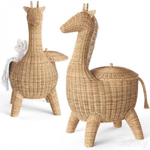 RATTAN ANIMAL BASKET GIRAFFE Restoration Hardware