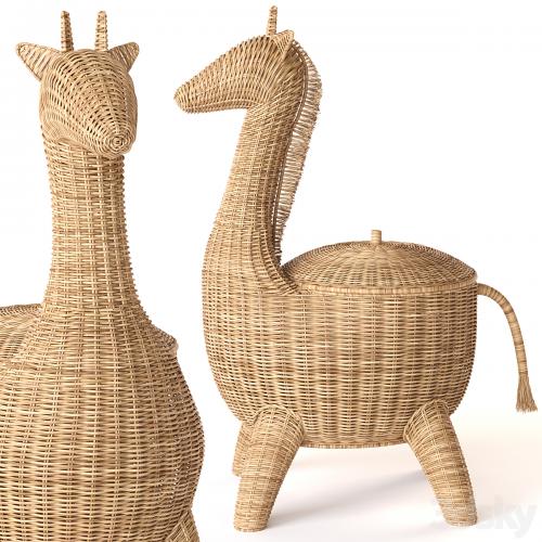 RATTAN ANIMAL BASKET GIRAFFE Restoration Hardware