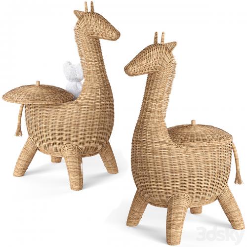 RATTAN ANIMAL BASKET GIRAFFE Restoration Hardware