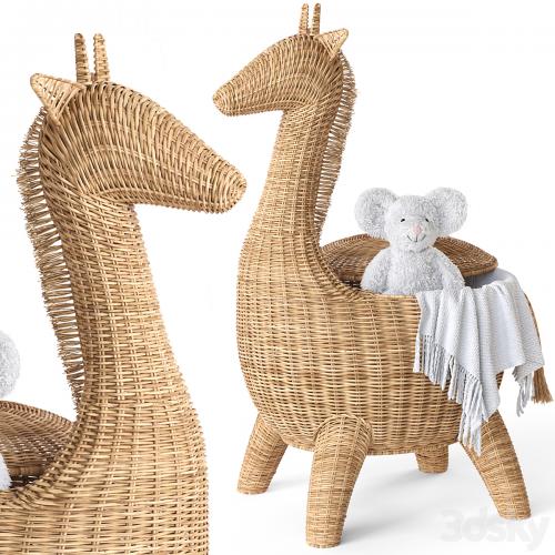 RATTAN ANIMAL BASKET GIRAFFE Restoration Hardware