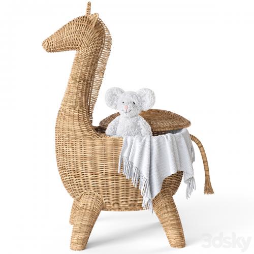 RATTAN ANIMAL BASKET GIRAFFE Restoration Hardware