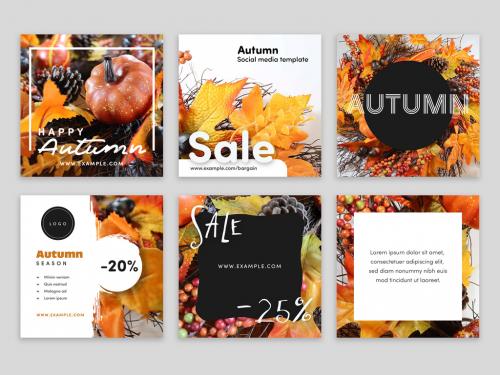 Autumn Social Media Layouts with Background Images - 383934594