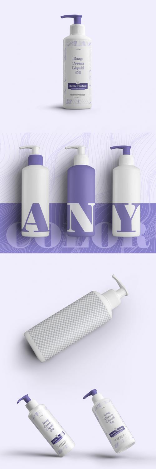 5 Plastic Bottle Mockups with Dispensers - 383956281