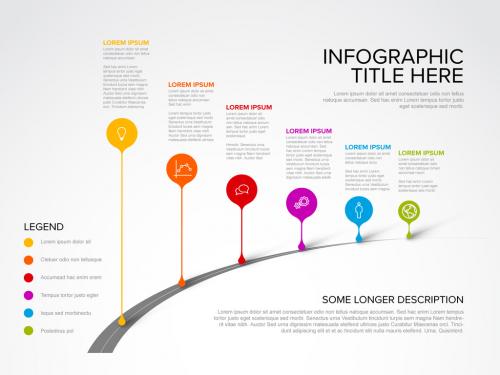 Infographic Road Timeline Template with Droplet Pointers - 384831747