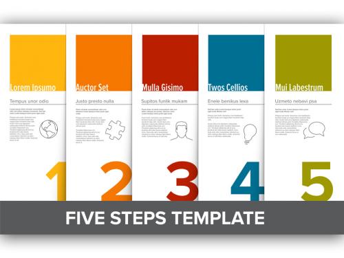Five Simple Colorful Steps Process Infographic Layout - 384831749