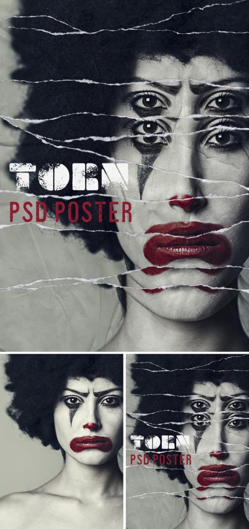 Torn Poster Design Mockup - 384839364