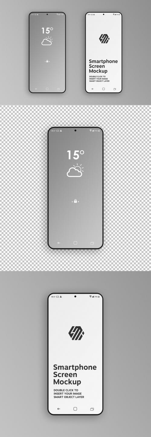 Isolated Smartphone Screens Interface Mockup - 385083080
