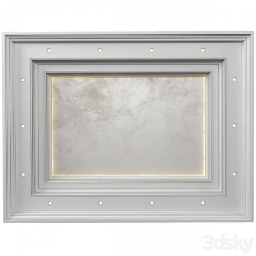 Art Deco coffered illuminated ceiling.Modern coffered illuminated ceiling