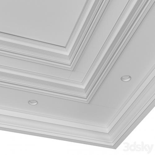 Art Deco coffered illuminated ceiling.Modern coffered illuminated ceiling