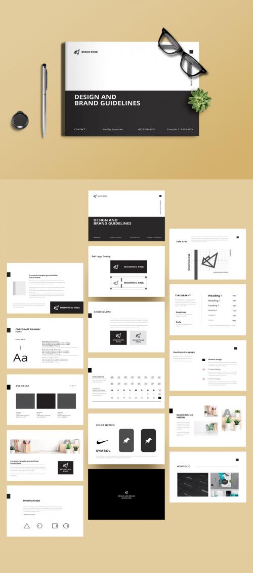 Black and White Brand Guidelines Layout - 385103450