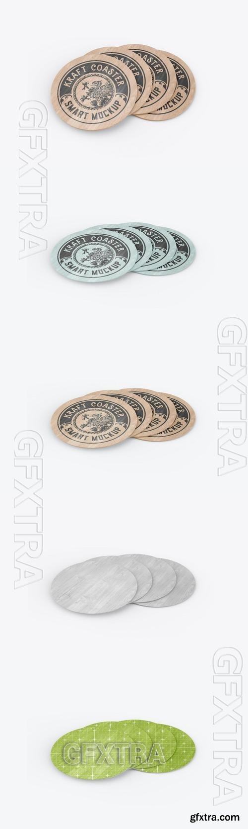 Round Wooden Coaster Mockup ZBC992M