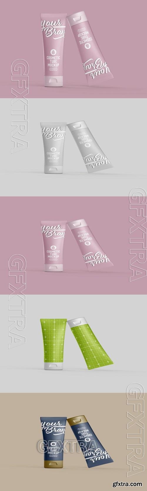 Set of Cosmetic Tubes Mockup 57VF9YG