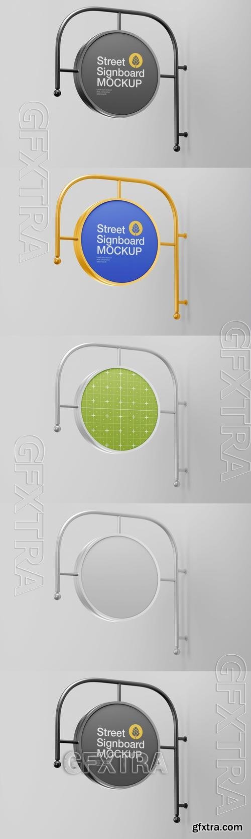 Round Signboard Wall Mockup XWQ6PSZ