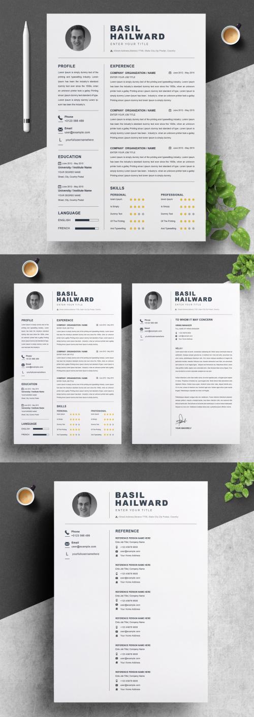 Modern Resume Layout Kit - 385344121